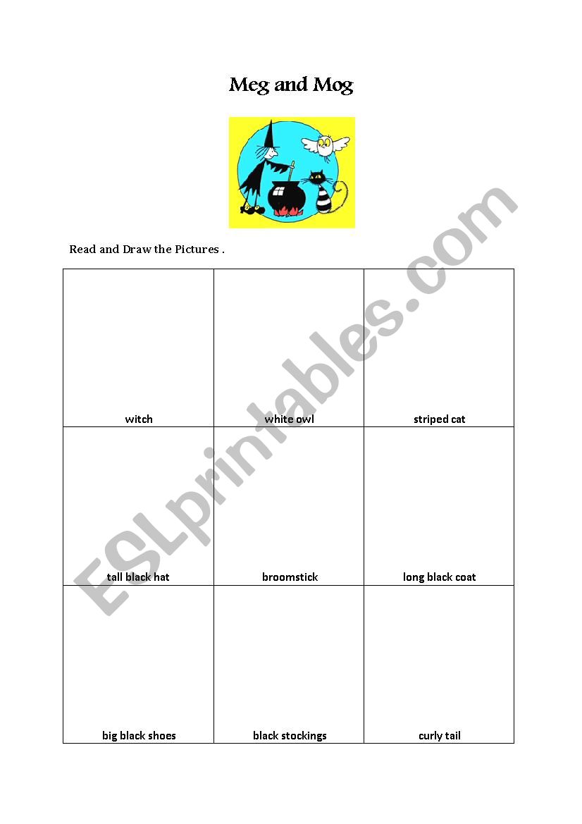 Meg and Mog worksheet