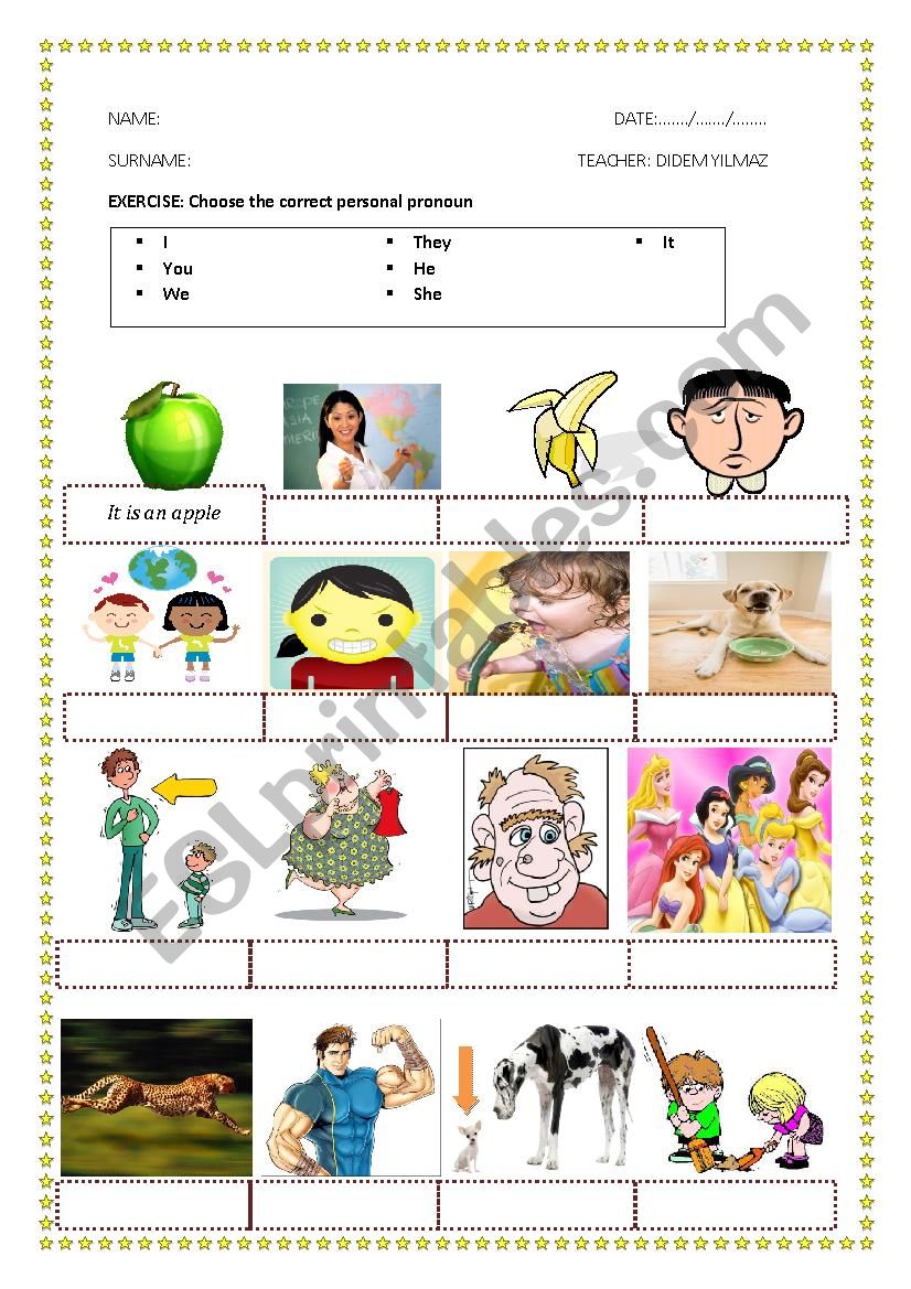 Personal pronouns for young learners