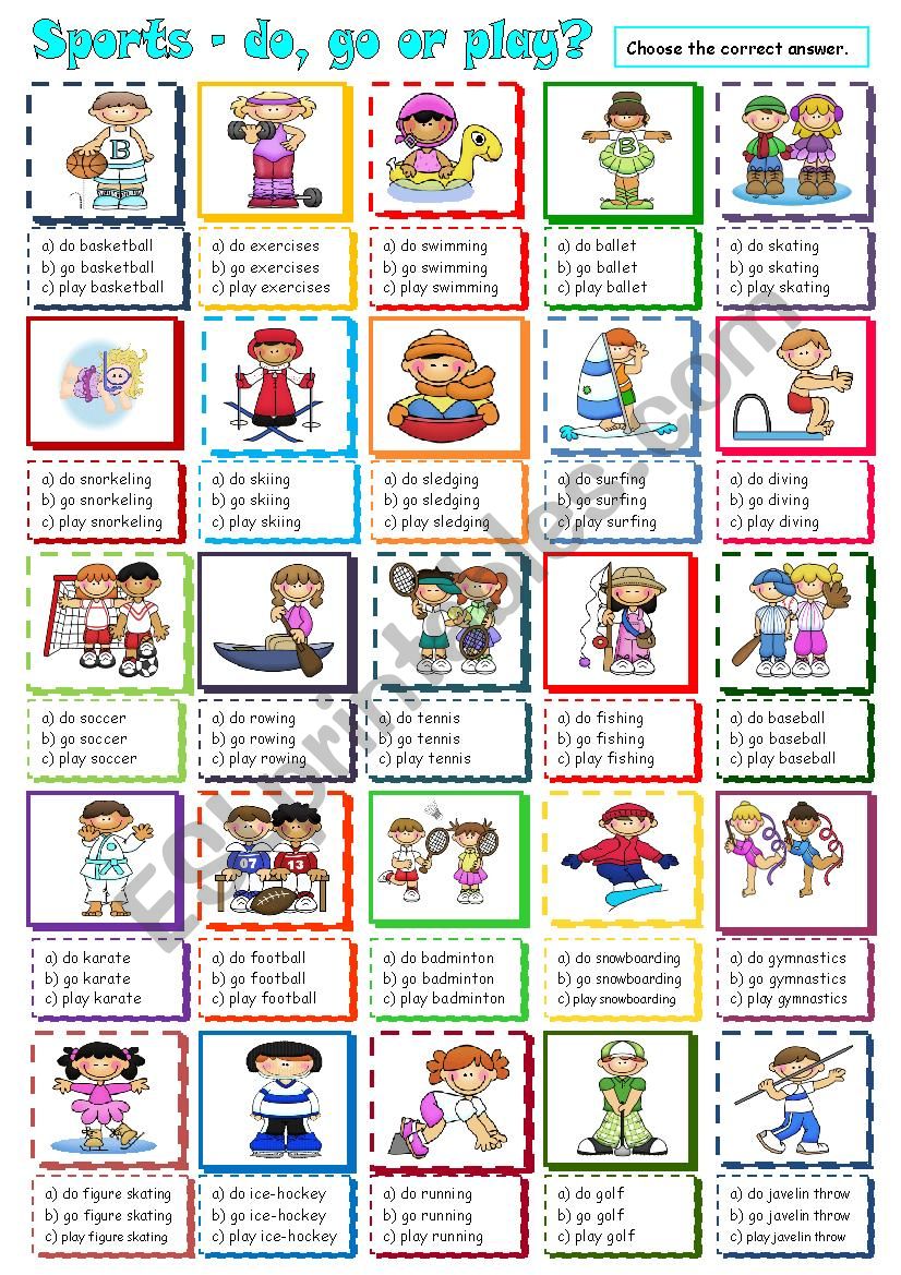 Sports - do, go or play? worksheet
