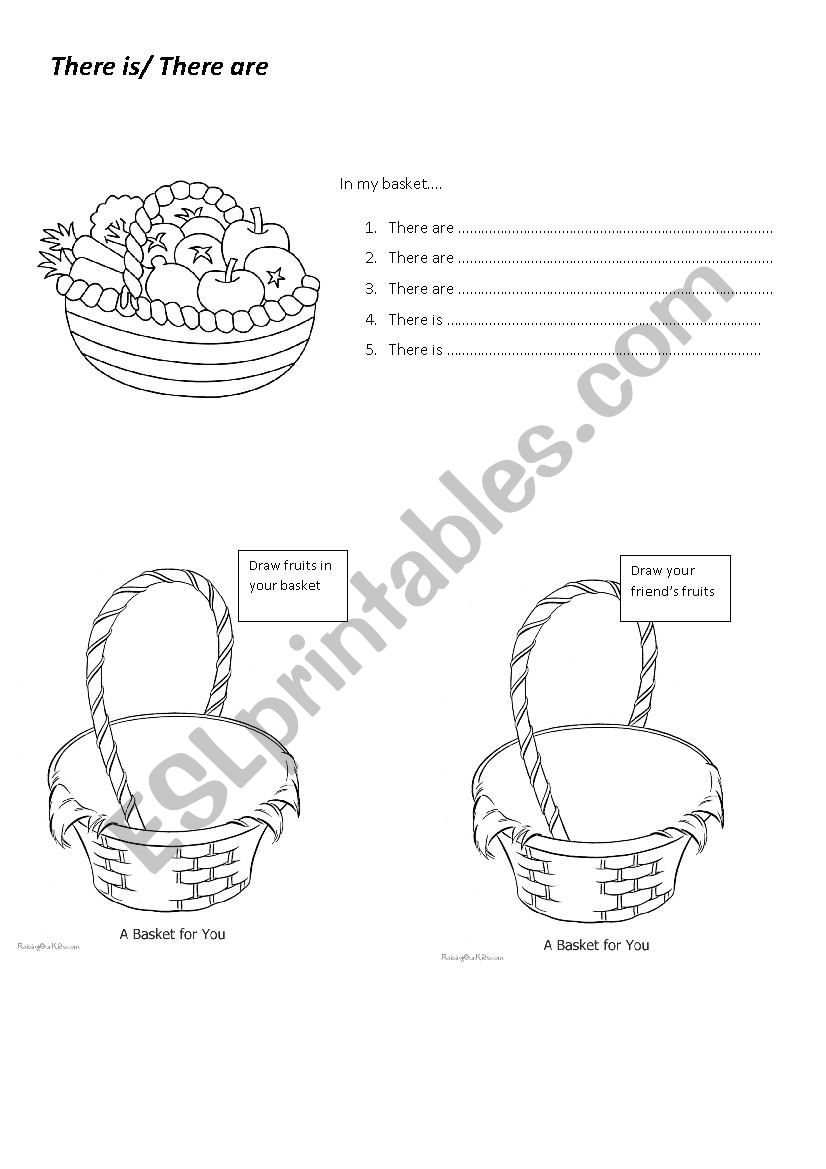 There is, there are, food! worksheet