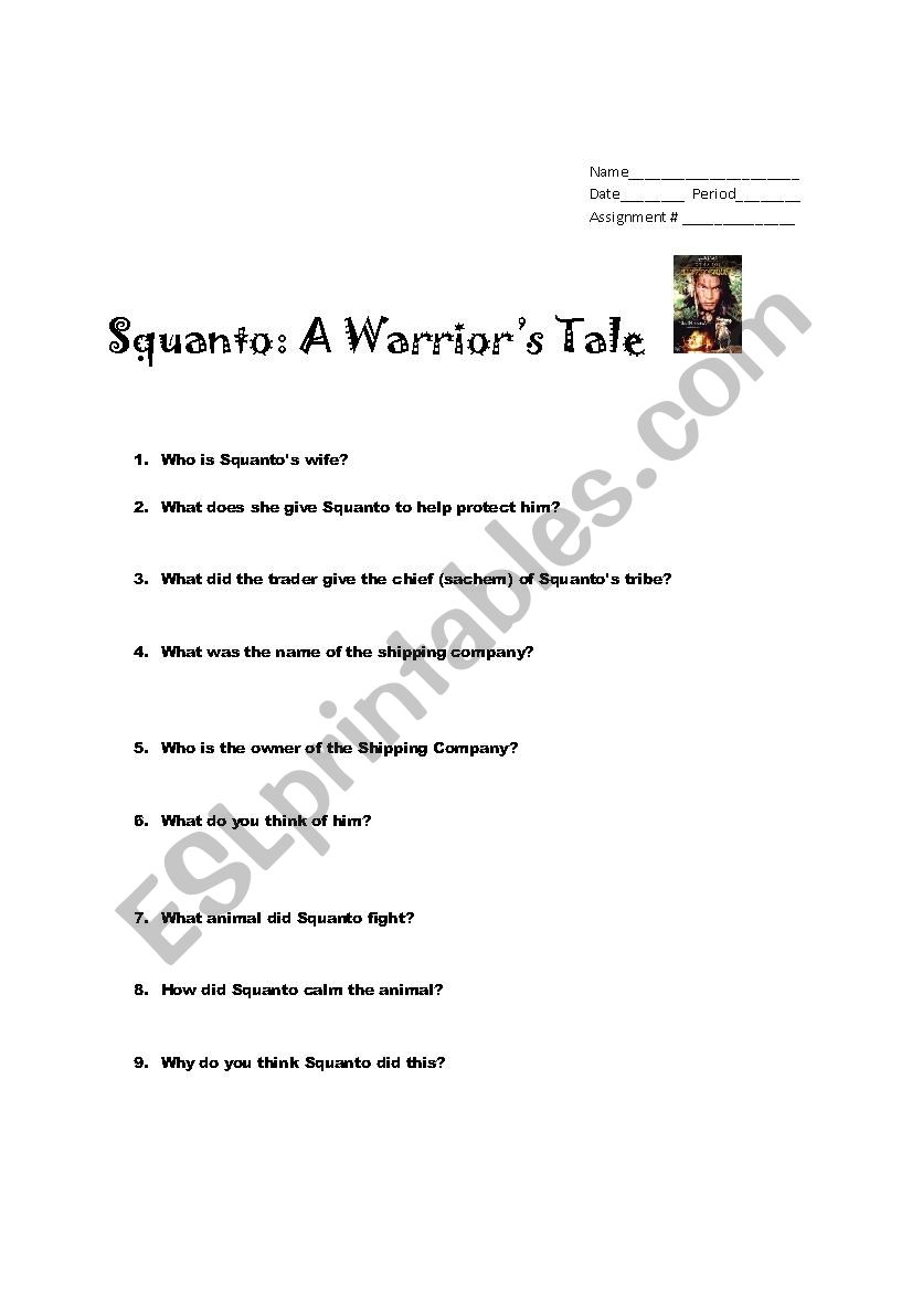 squanto-a-warriors-tale-esl-worksheet-by-centauro291
