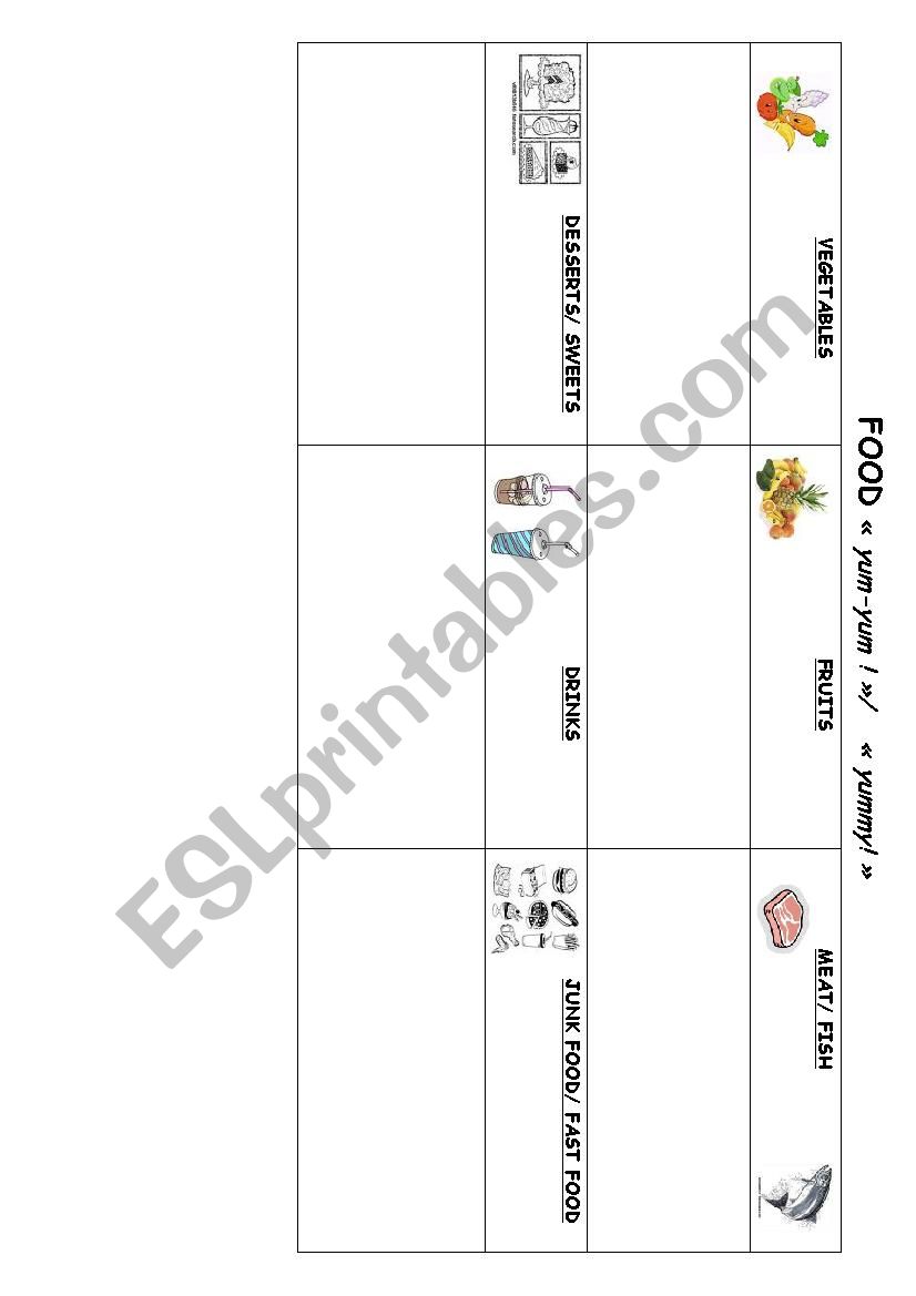 to classify food vocabulary worksheet