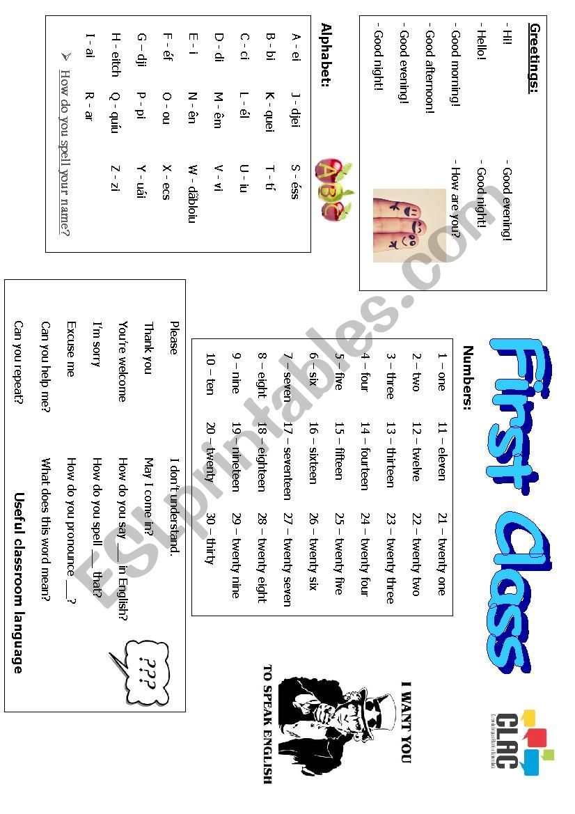 Useful language for beginners worksheet