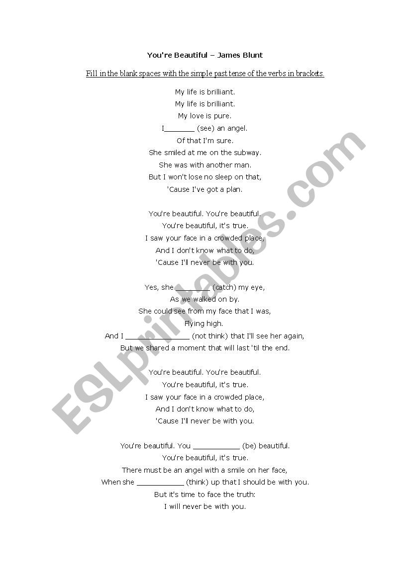 YouÂ´re beautiful - James Blunt