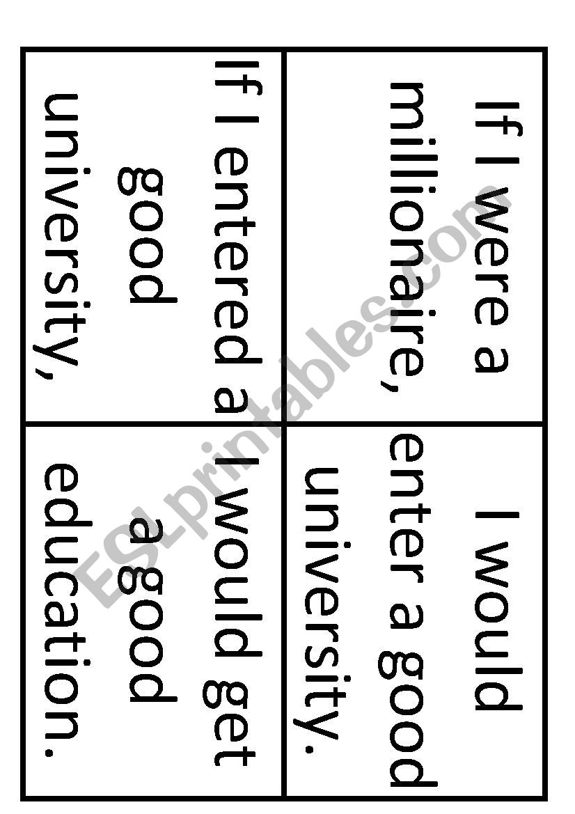 Second conditional dominoe +chain story