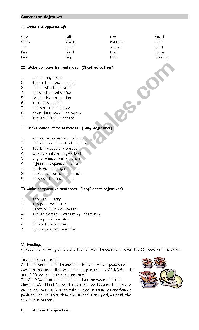 Degree of Adjectives worksheet