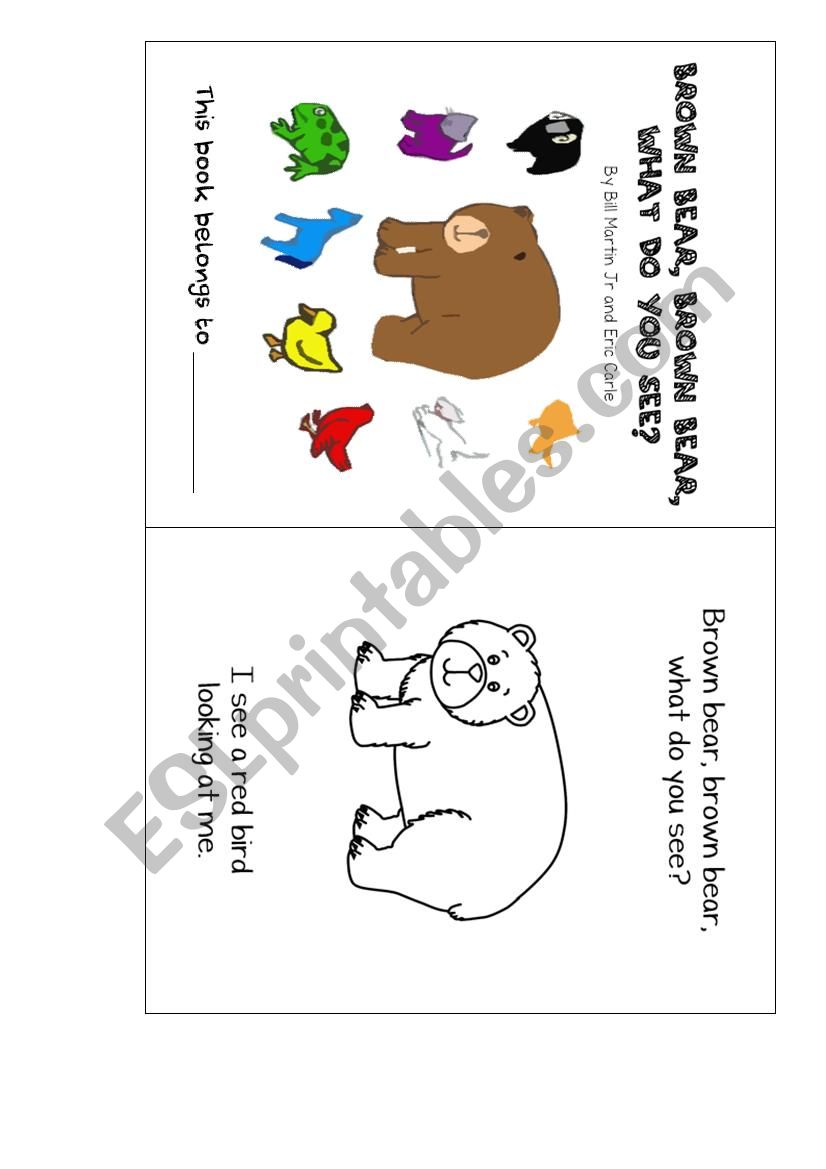 Brown bear minibook worksheet