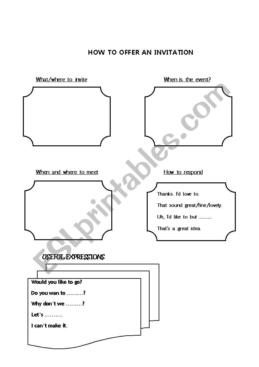 Invitation organizer worksheet