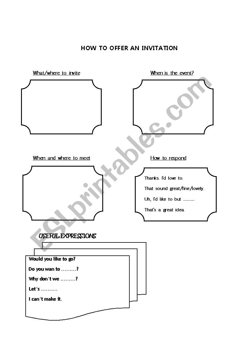 Invitation organizer worksheet