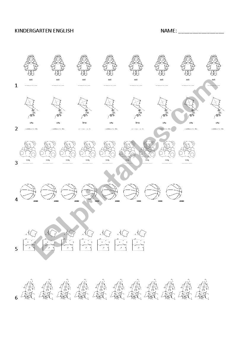 toys and numbers worksheet