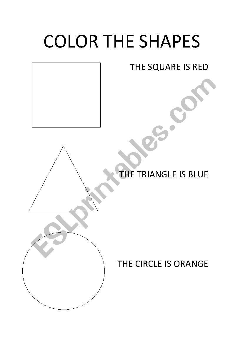 COLORING - BASIC SHAPES worksheet