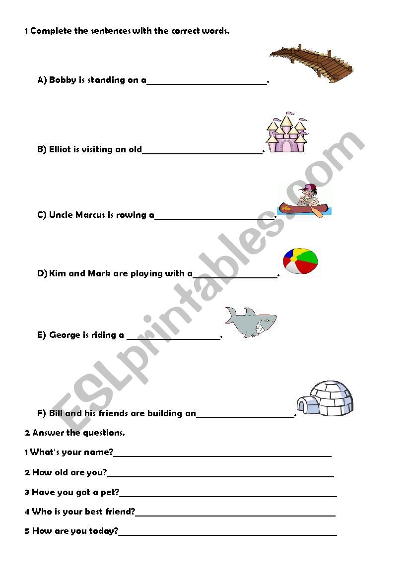 Where are they? worksheet