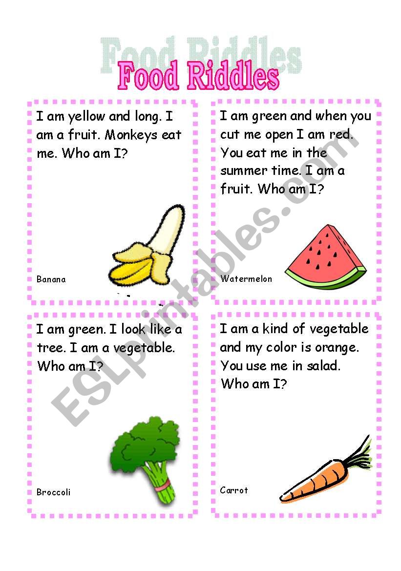 Food Riddles worksheet