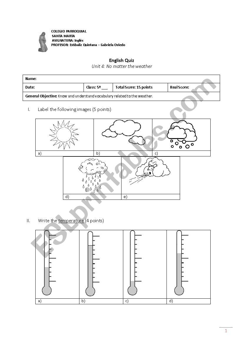 The weather worksheet
