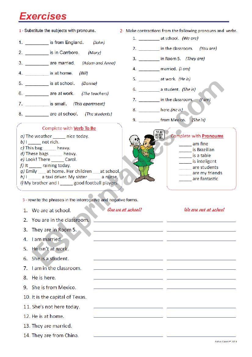 To Be exercises worksheet