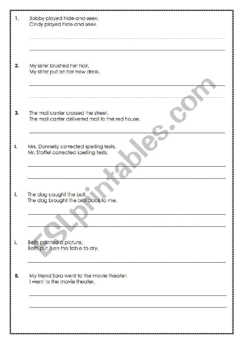 Conjunctions Worksheet worksheet