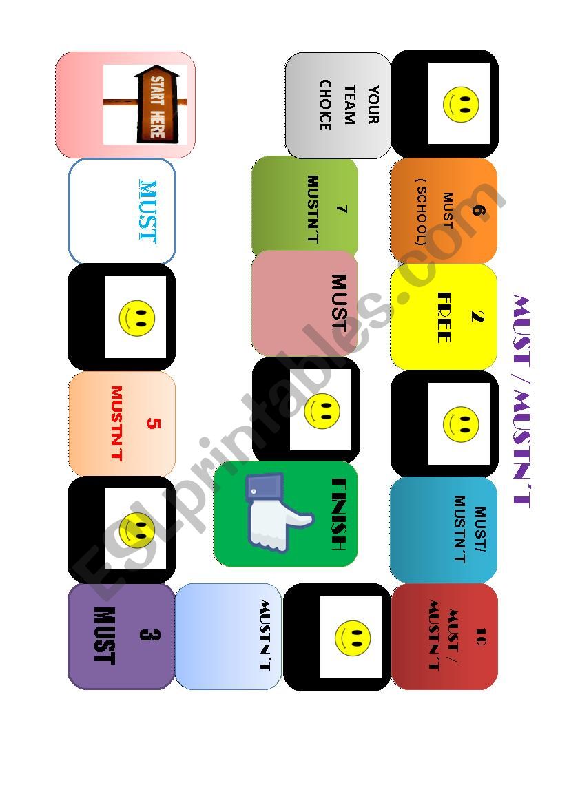 board game   worksheet