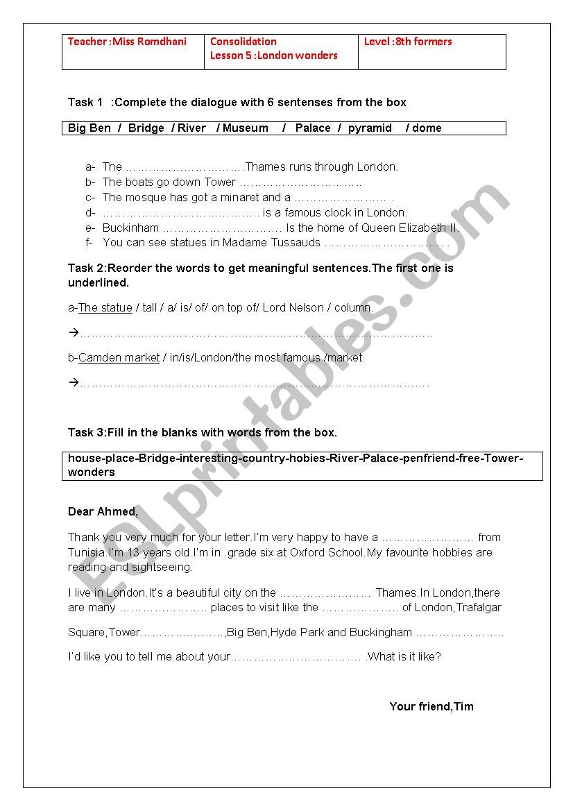 consolidation worksheet