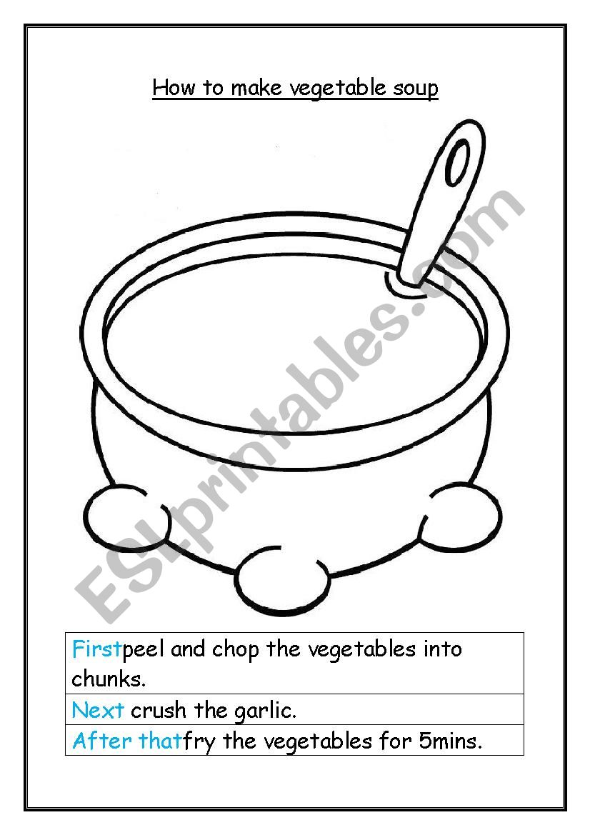 Soup sequencing activity worksheet