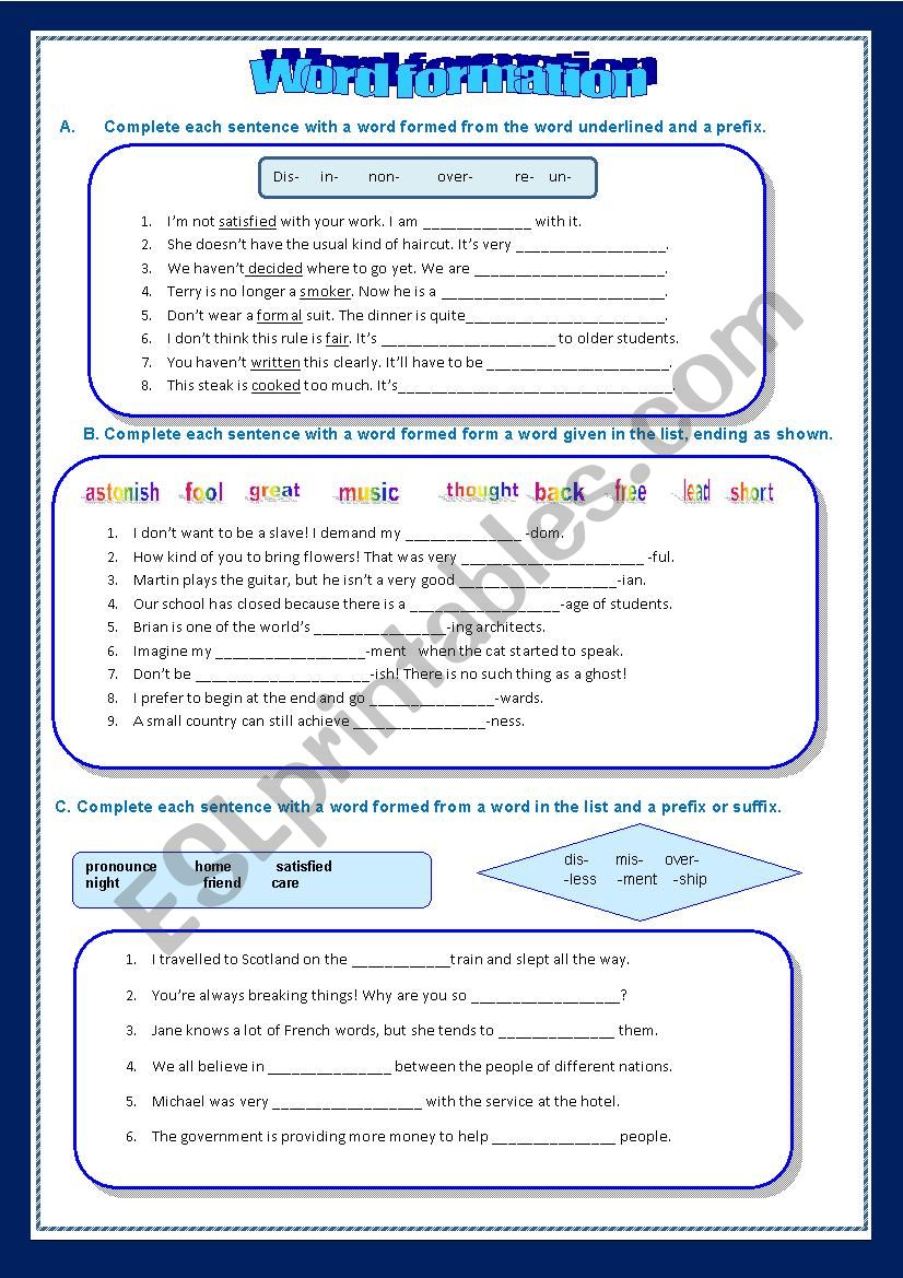 Word formation_ Practice worksheet