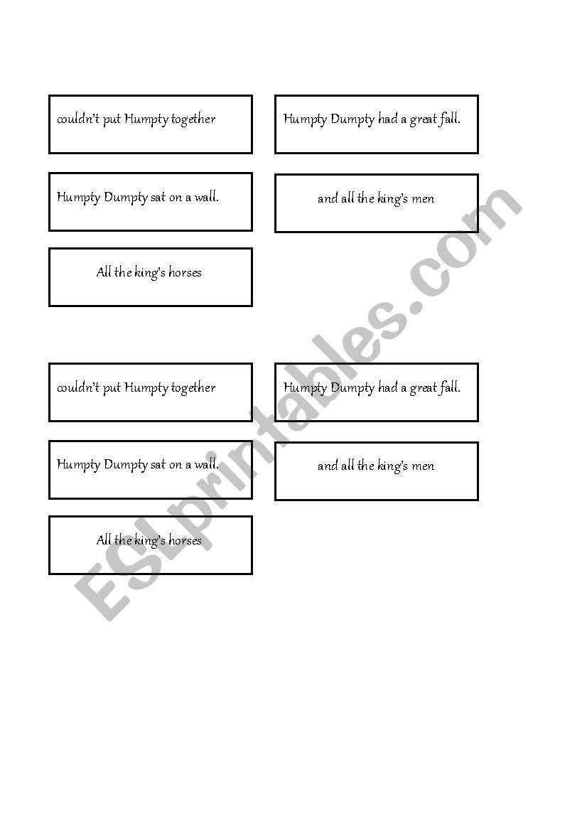 Humpty Dumpty worksheet