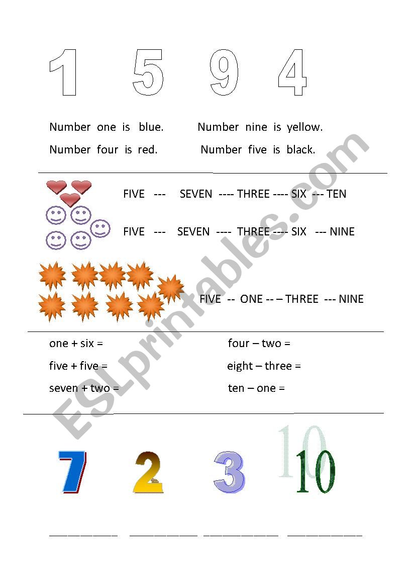 numbers 0-10 worksheet