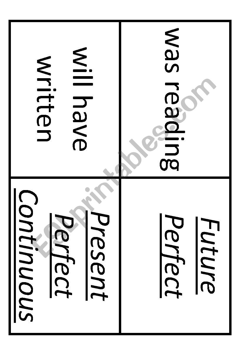 Tenses dominoe worksheet