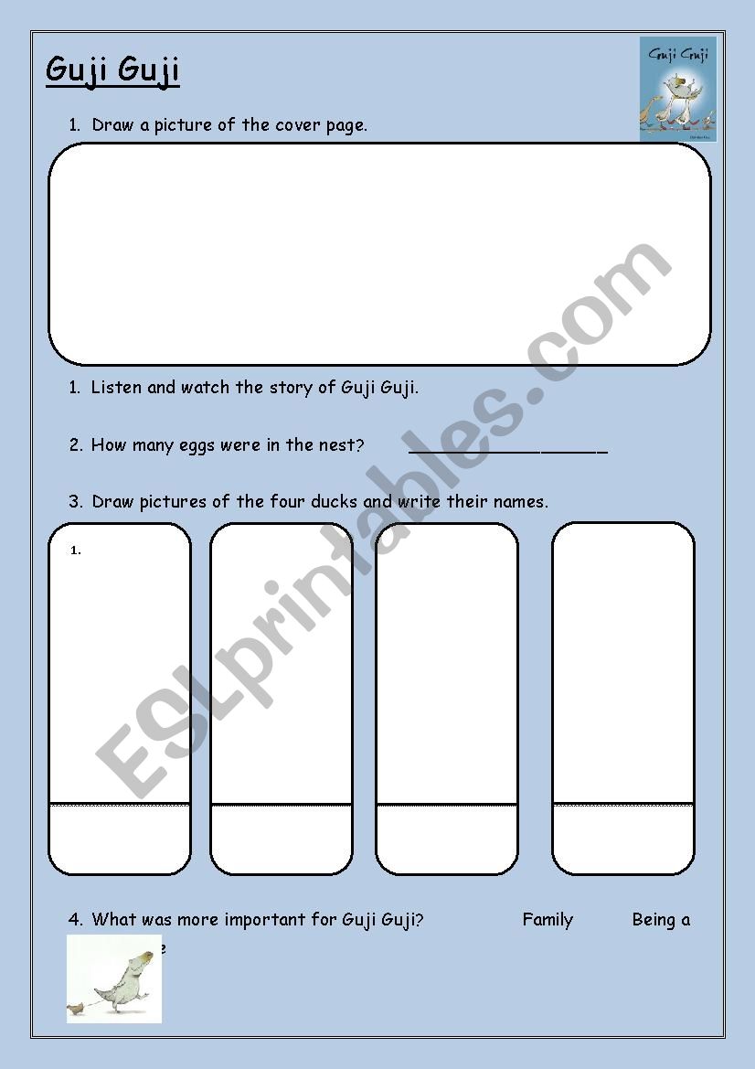 Guji Guji Worksheet worksheet