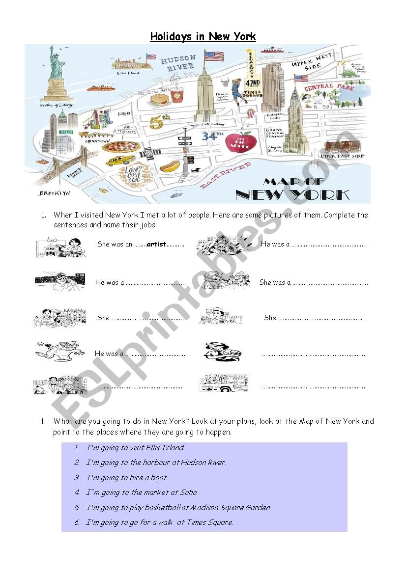 Holidays in New York worksheet