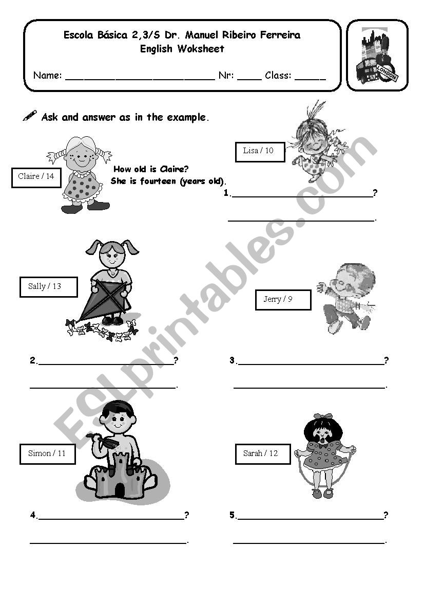 Age: She/He worksheet