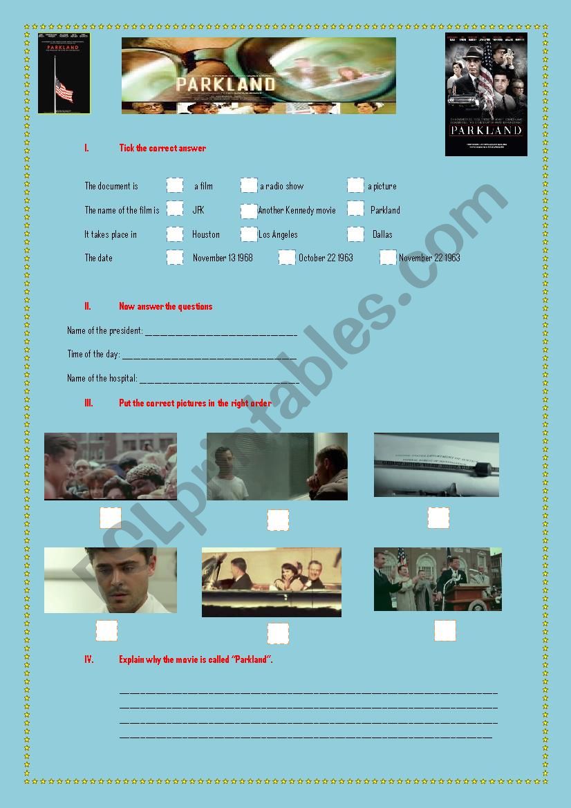 Parkland worksheet