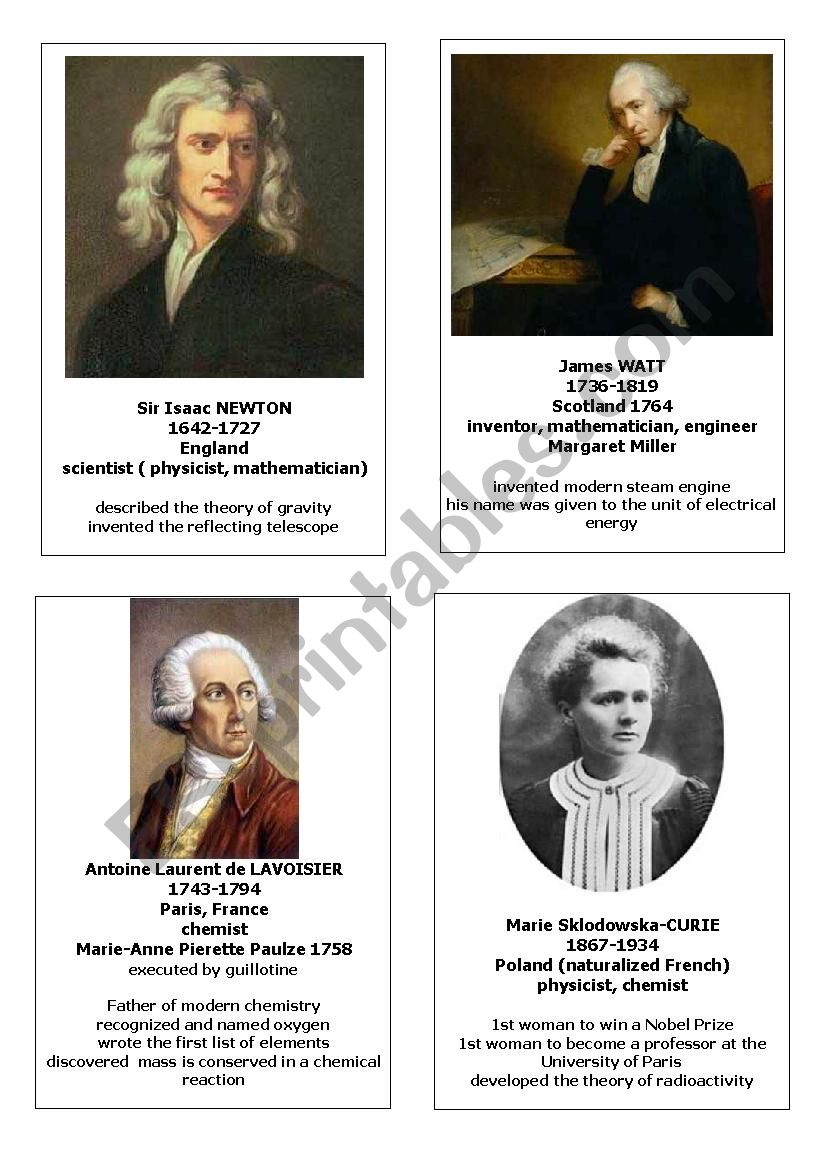 Famous scientists 2 worksheet