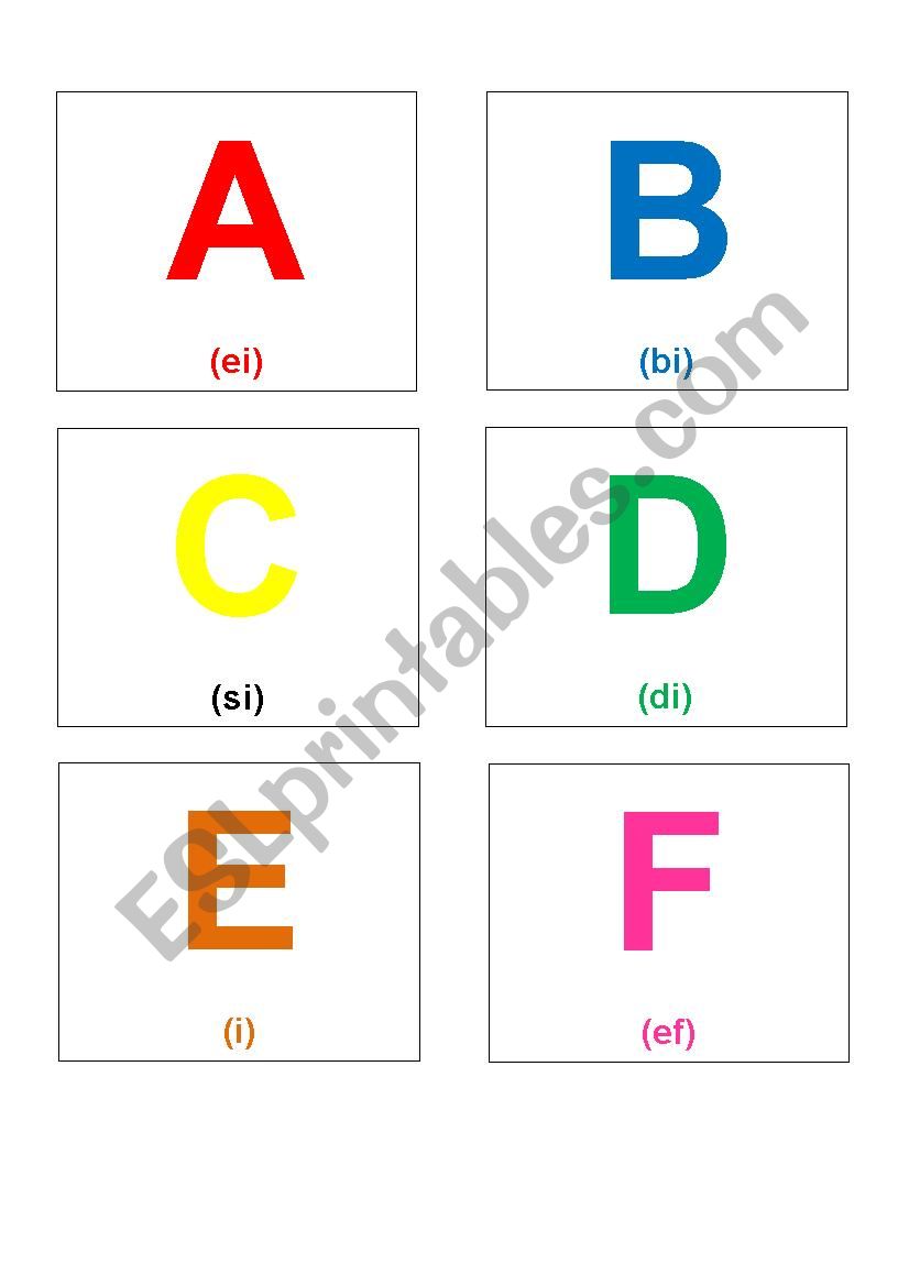 flashcards Alphabet worksheet