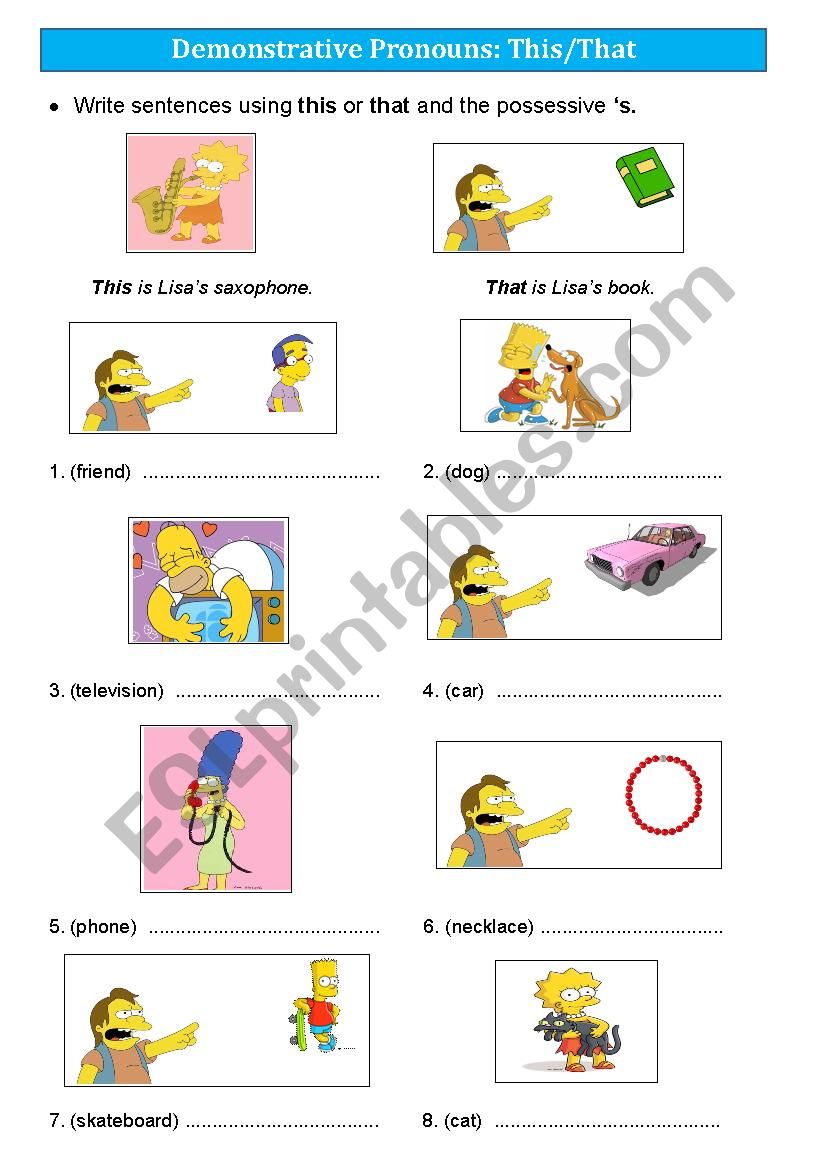 Demonstrative Pronouns (Singular)