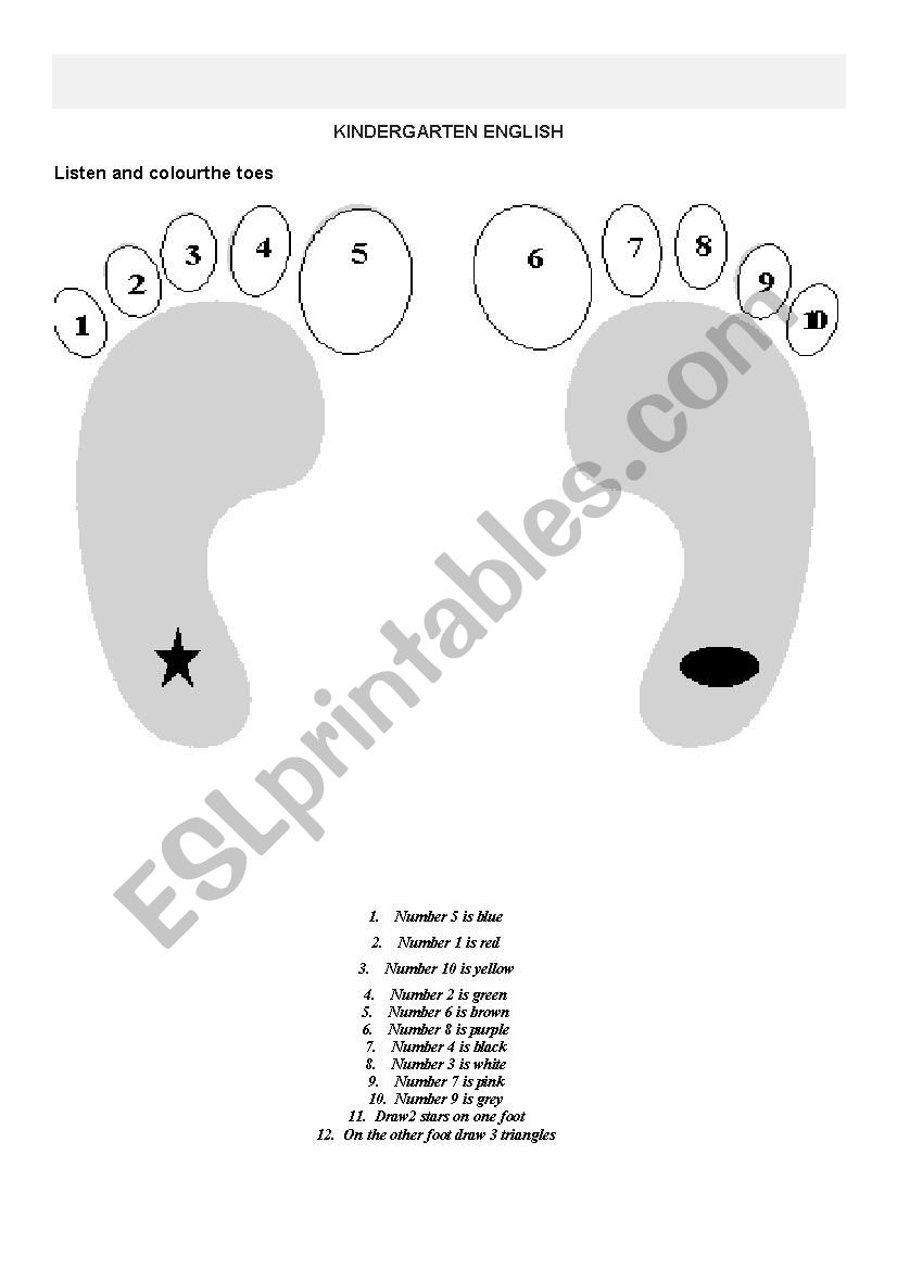 Colours, numbers and shapes worksheet
