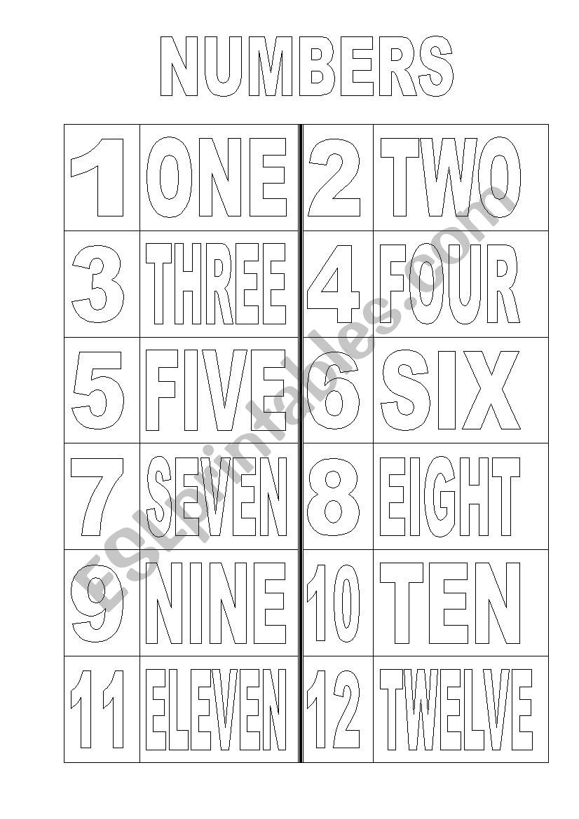 colour the numbers - ESL worksheet by avcielt