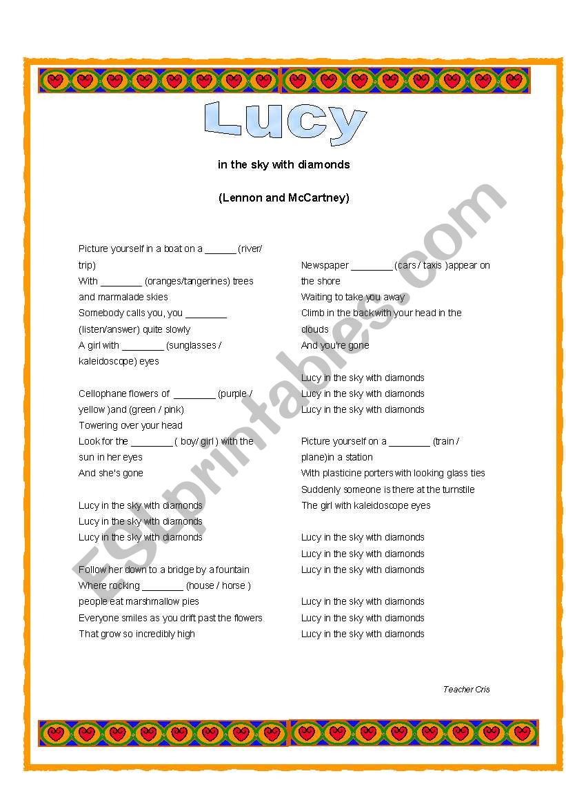 song activity - Lucy in the sky - Beatles