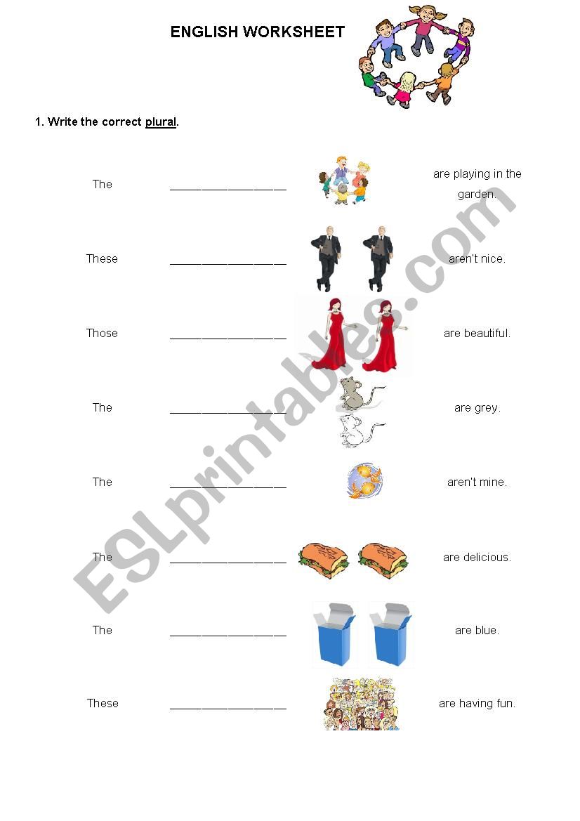 Irregular plurals worksheet