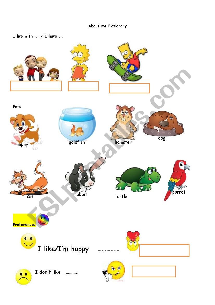 email pictionary worksheet