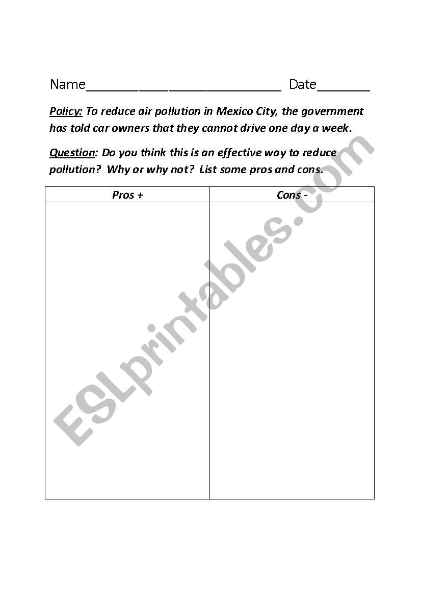 5 Themes of Geography  worksheet