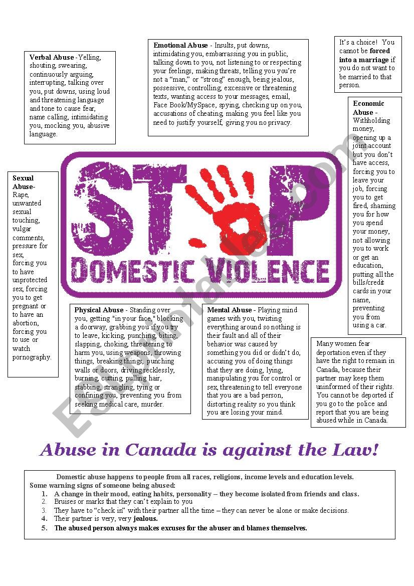 Abuse in Canada is Against the Law