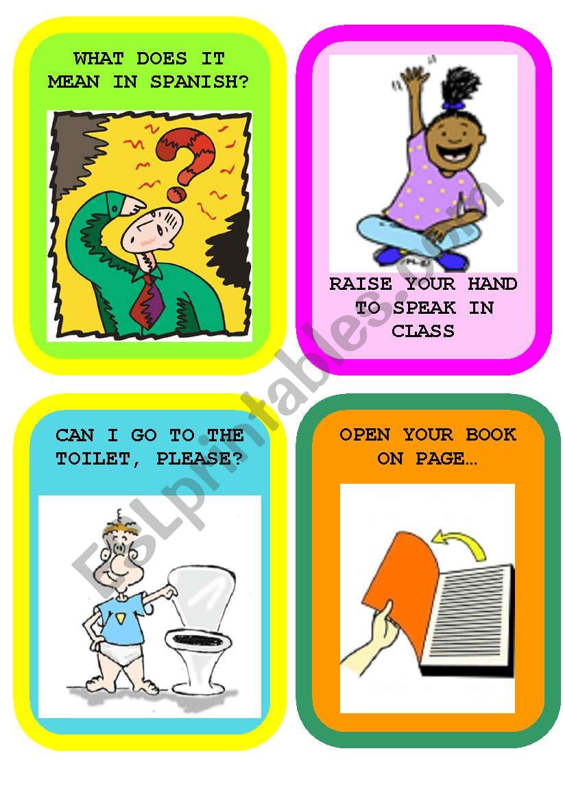 CLASSROOM LANGUAGE FLASHCARDS SET 1