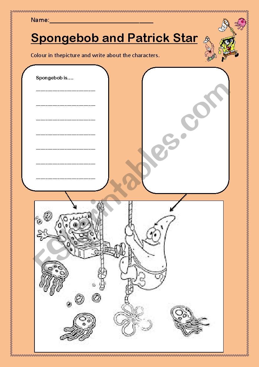 Sponge Bob and Patrick Star Friendship worksheet 