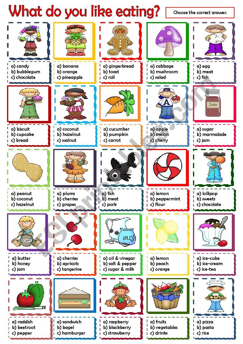 What do you like eating? worksheet