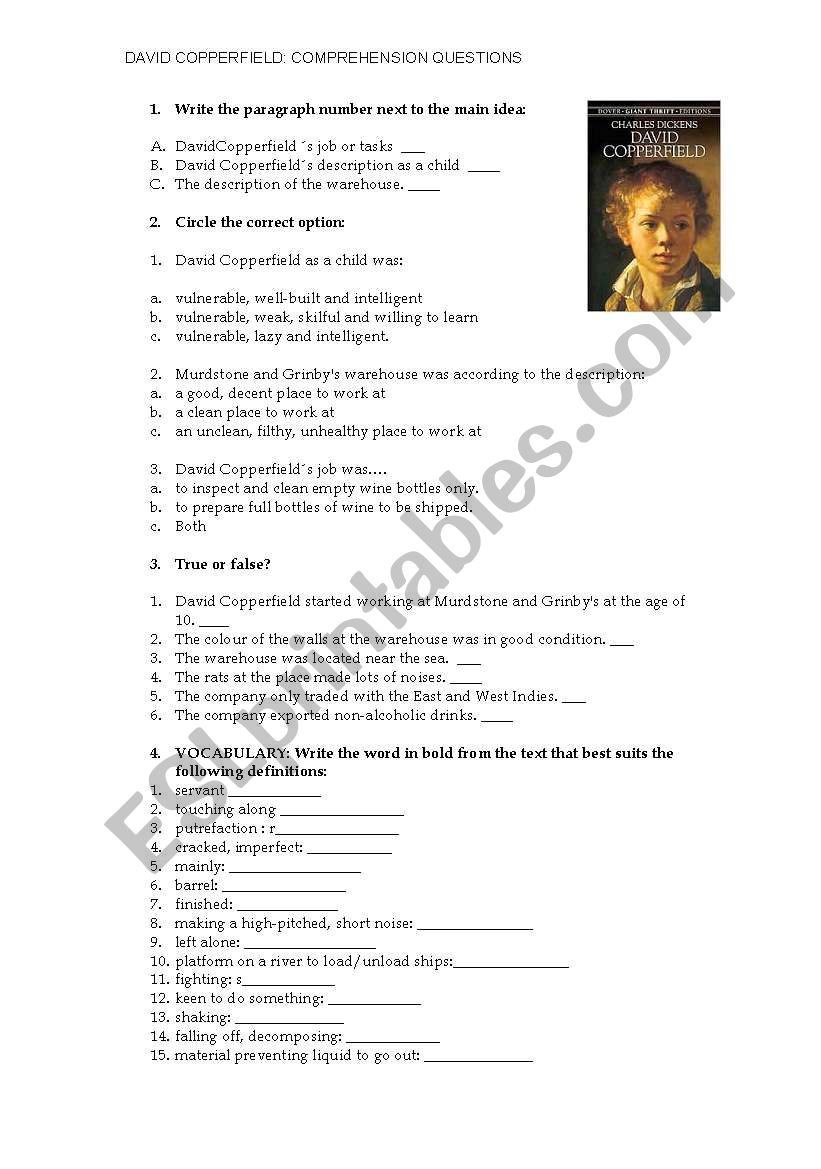 David Copperfield worksheet