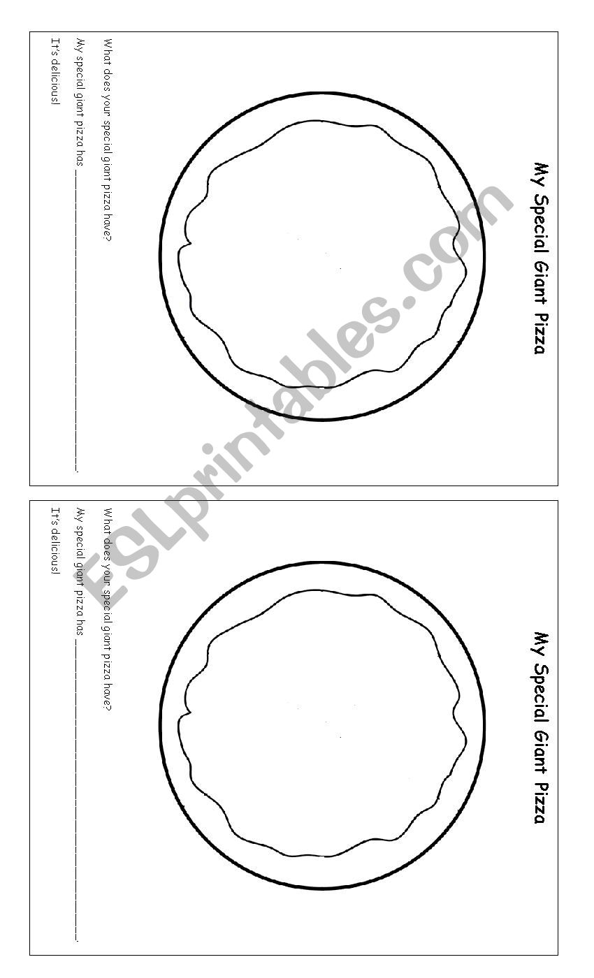 My Special Giant Pizza worksheet