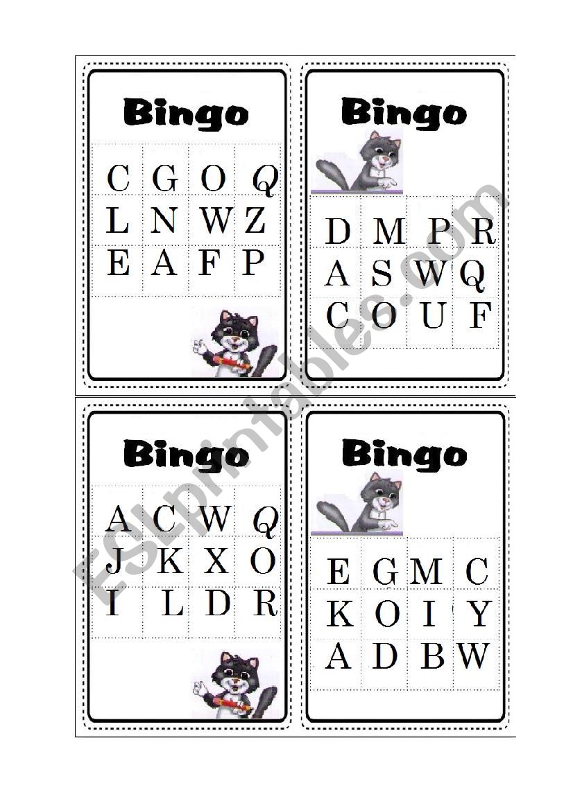 Alphabet BINGO worksheet