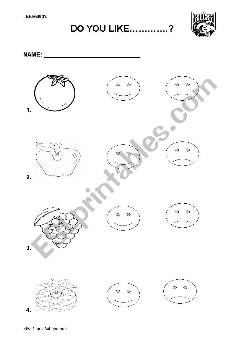 Do you like fruit? worksheet