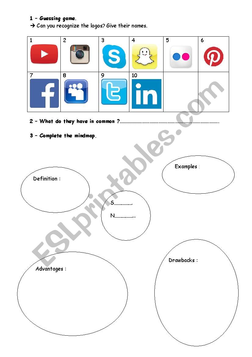 Introducing social networks worksheet