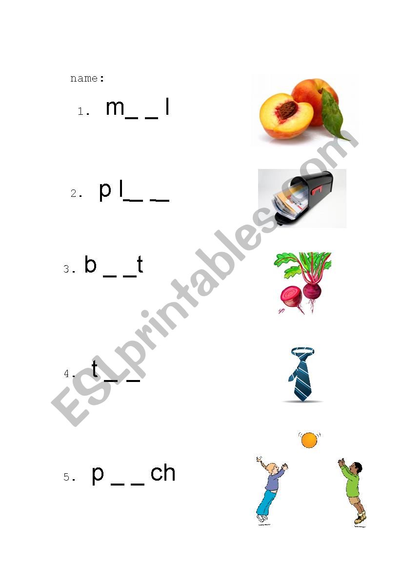 Phonics worksheet